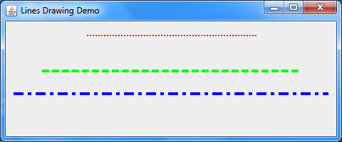 java -  الرسم ثانئى الابعاد فى الجافا باستخدام Graphics2D...مقال 1_مقدمة تمهيدية Dashed_lines_demo