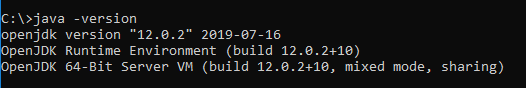 openjdk 12 java version