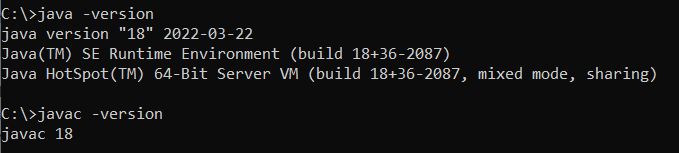 java version command