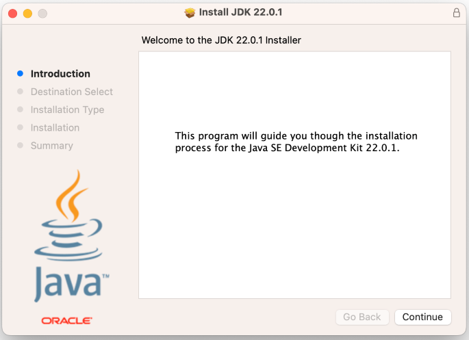 oracle jdk 22 setup program