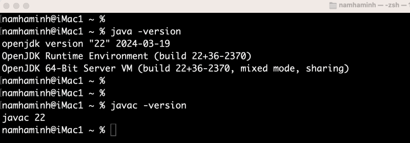 verify openjdk 22 installation macos
