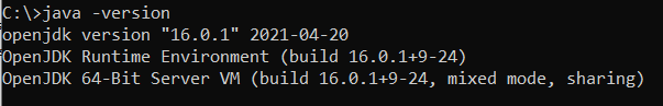 OpenJDK version 16