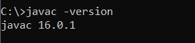 Java compiler version 16