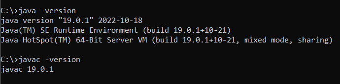 oracle jdk 19 installation verify
