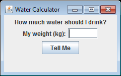 Water Calculator Window