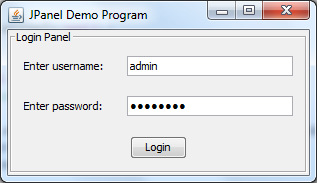 JPanel demo program