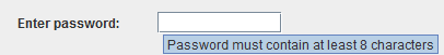 set tooltip text for JPasswordField