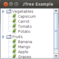 State the use of tree component in application in Java