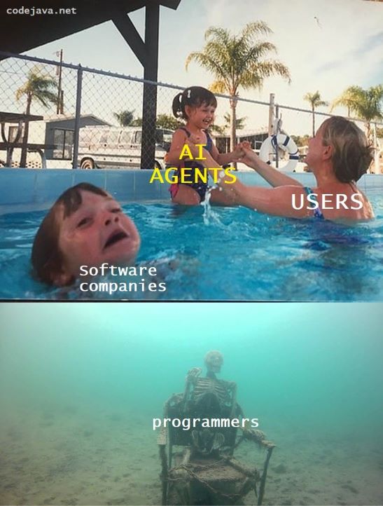 Users enjoy AI agents while programmers wait at the bottom of the pool