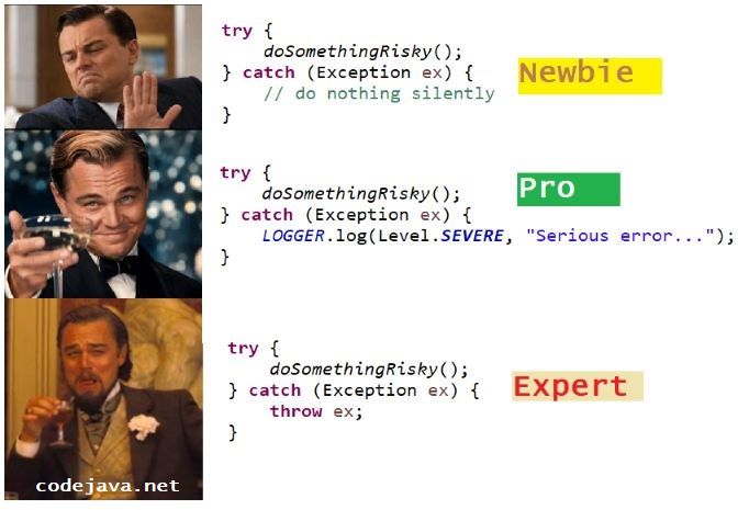 3 - levels of try catch in Java