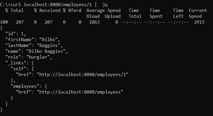 pretty json print with curl jq windows