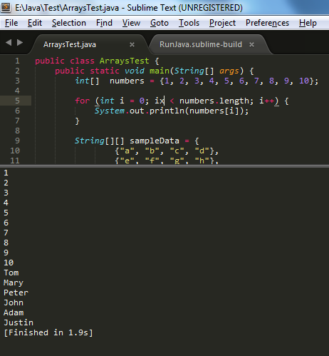 Sublime Java Output