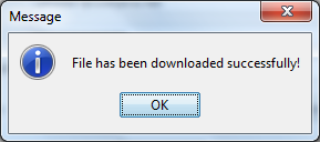 Download successful message