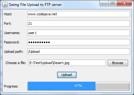 SwingFileUploadFTP program