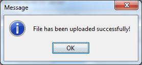 upload success message