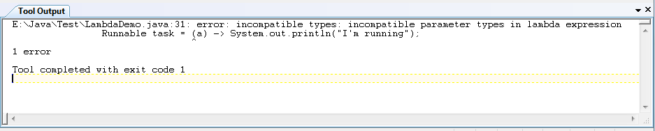 TextPad Tool Output Compile Error