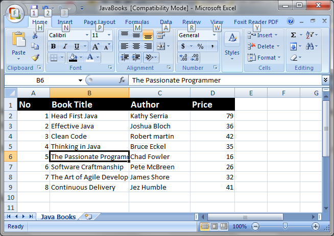 How to Write to an Excel file in Java using Apache POI