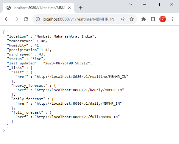 formatted JSON output