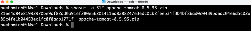 checksum tomcat 8 zip file