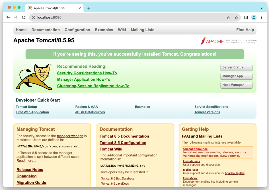 testing tomcat localhost