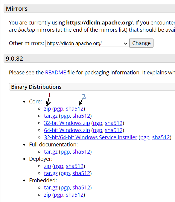 download tomcat 9 archive file