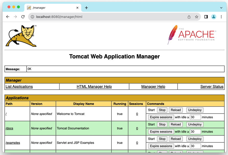 tomcat web application manager