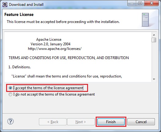 Install Tomcat - Accept License