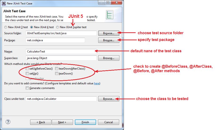 New JUnit Test Case Details