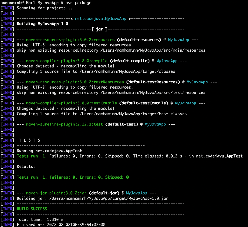 mvn package build success