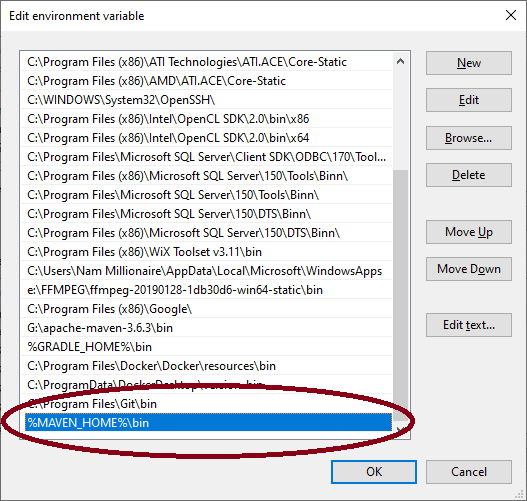 add maven home to path variable