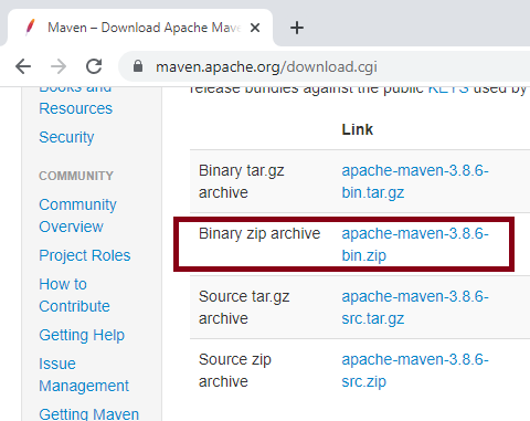 download maven zip file